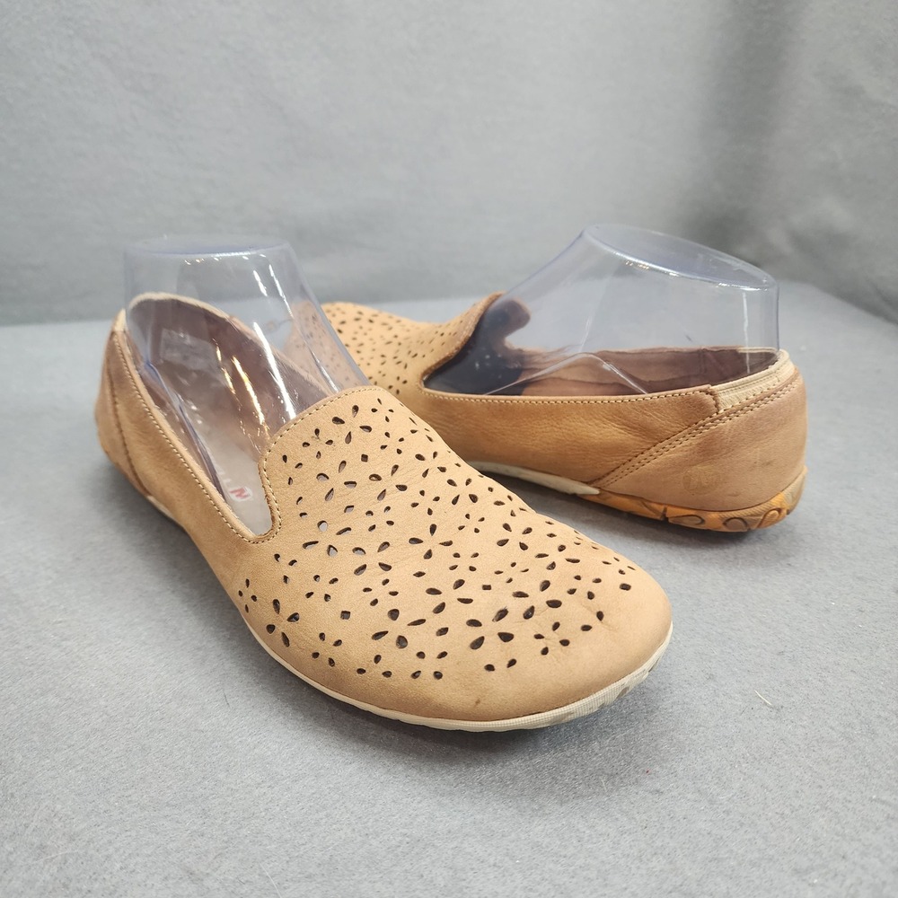 Merrell Flats Brown Sugar Leather Laser Cut Floral Women US 7.5 J21868